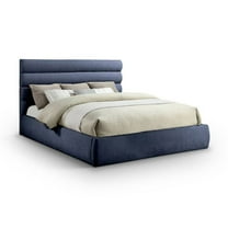 Meridian Furniture Adam Navy Chenille Fabric King Bed
