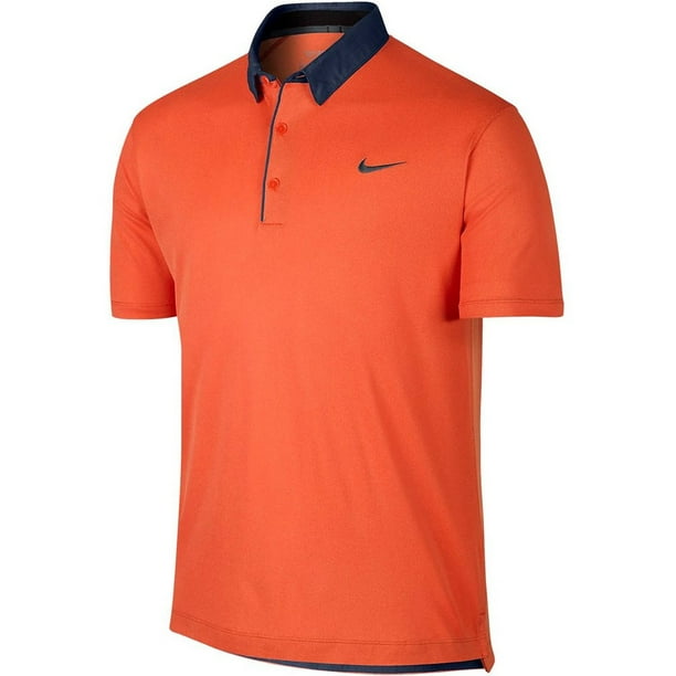 Nike Mens Transition Chambray Golf  Polo  Orange  Walmart 