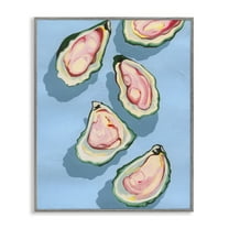 Stupell Industries Summer Beach Oysters Animals & Insects Painting Gray Framed Art Print Wall Art, 11 x 14