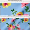 thumbnail image 2 of Soimoi Cotton Cambric Fabric Flower & Leaves Watercolor Print Fabric by the Yard 56 Inch Wide, 2 of 7