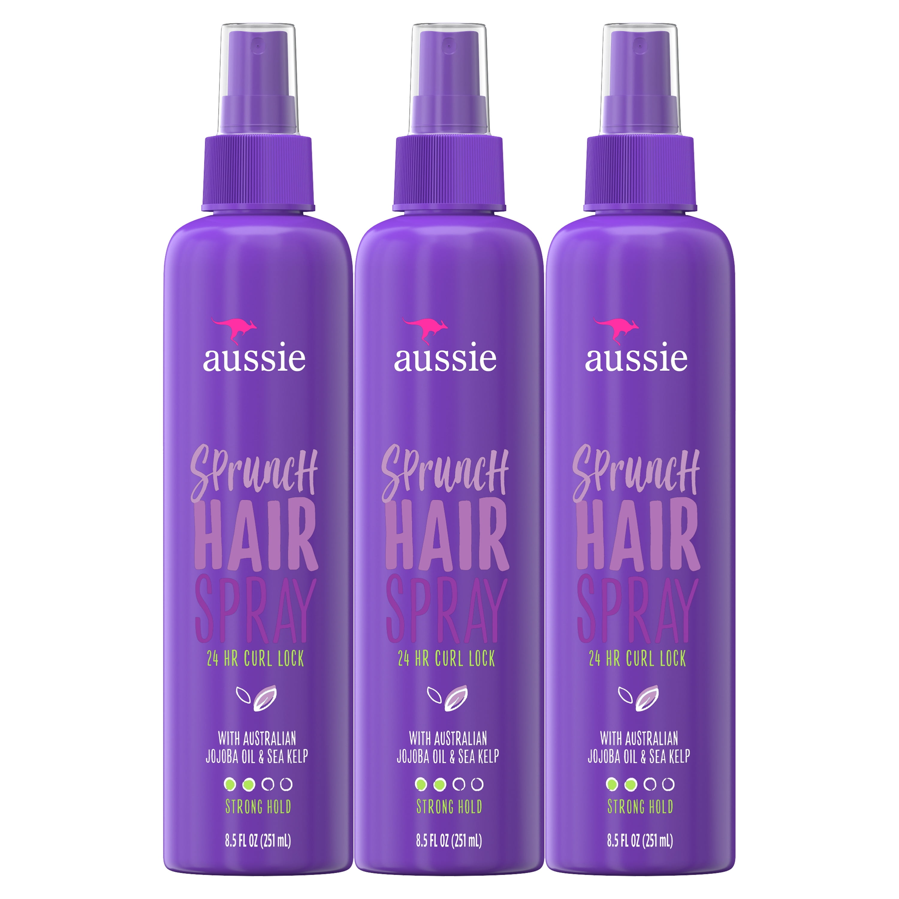 Aussie Sprunch NonAerosol Hairspray for Curly Hair, 8.5 oz, 3 Pack