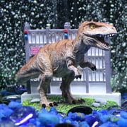 Penn-Plax Jurassic Park Aquarium Decoration – Brown T-Rex Escaping from Paddock – Small Resin