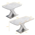 thumbnail image 2 of Dining Table, Stretchable Table Top, MDF X-Shape Table Leg with Metal Base, White, 2 of 7