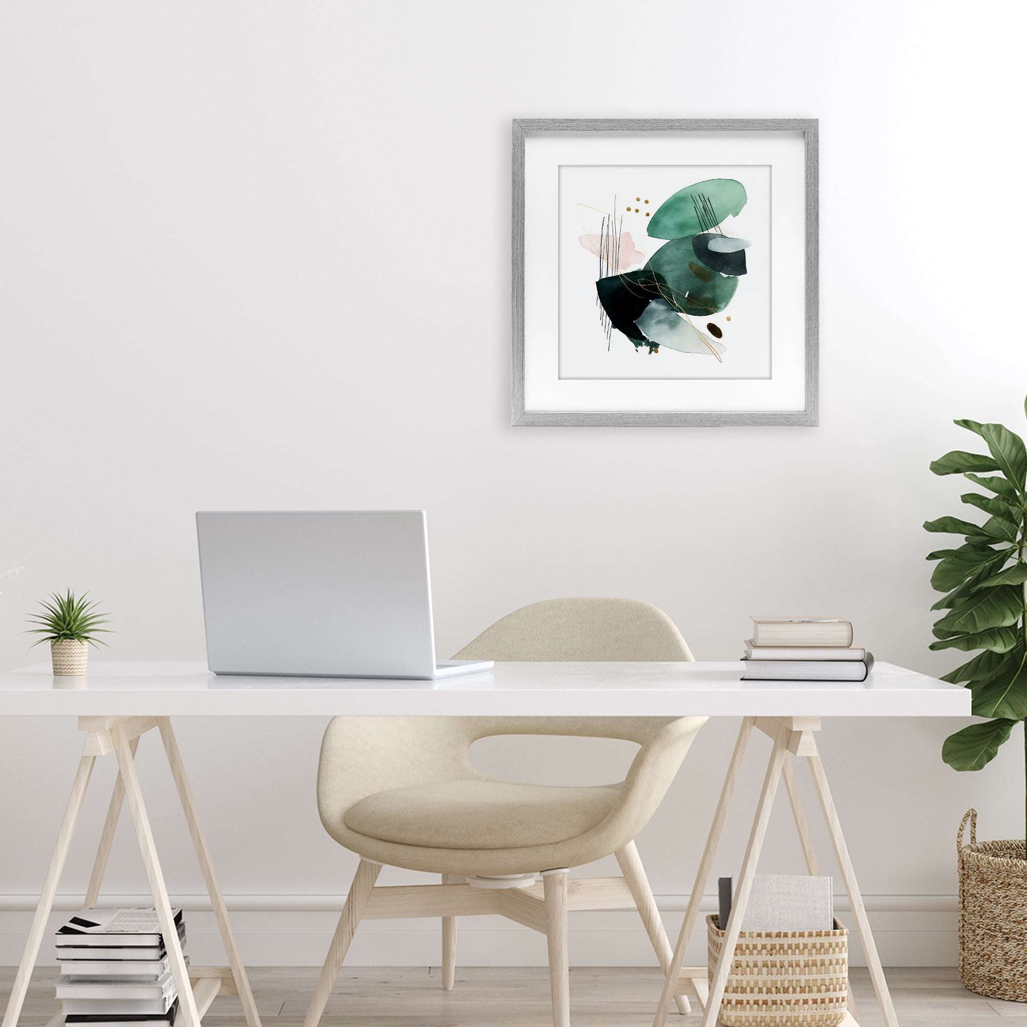 Stupell Industries Verdant Horizon Shapes Gray Framed Print Under Glass, design by Svetlana Aleynikova