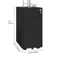 thumbnail image 5 of Dextrus 3-Drawer Metal Filing Cabinet Rolling with Legal/Letter /A4 Size Black, 5 of 5