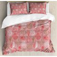 thumbnail image 1 of Under the Sea Duvet Cover Set King Size, Hand Drawn Corals Sea Sponges in Brown White and Vermilion Tones, Decorative 3 Piece Bedding Set with 2 Pillow Shams, Dried Rose Multicolor, by Ambesonne, 1 of 3