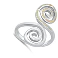 thumbnail image 4 of CHOOSE YOUR COLOR White Simulated Opal Spiral Wrap Bali Ring .925 Sterling Silver Band CZ Female Size 6, 4 of 4