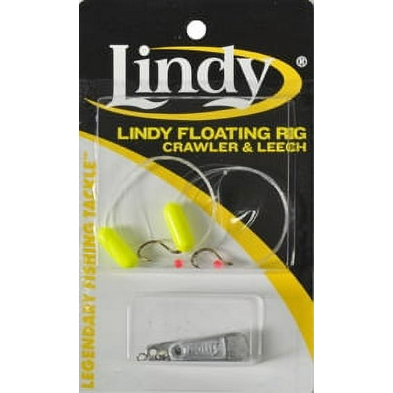 Lindy Floating Crawler Leech Snell Fishing Rig Fluorescent Yellow 1/4 oz.  1/2 oz.