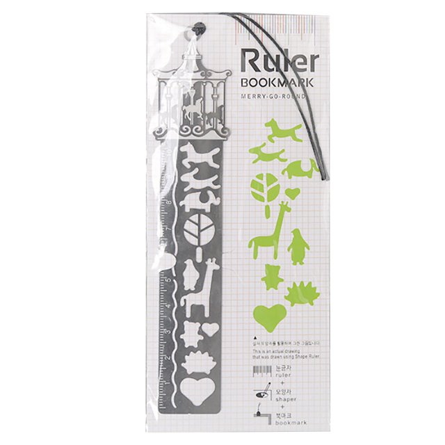 Simple Hollow Metal Bookmark With Scale Ruler Creative Multifunctional Bookmark for Book Reading Scrapbooking DIY Stationery Paper And Envelopes Set with Lines