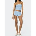 thumbnail image 4 of Gupgi Ensemble 2 Pcs pour Femmes à Rayures Pyjama d'Été Ensemble de Détente Sans Manches Coupe Ajustée Haut Tube Shorts, 4 of 9
