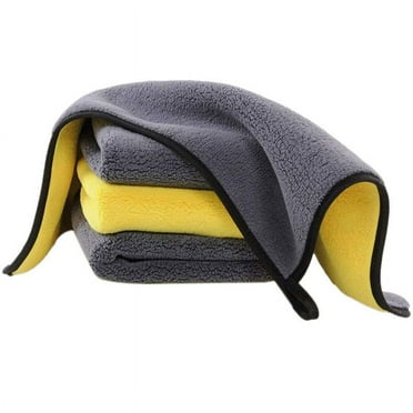 4 Pack Premium Ultra Thick Plush Microfiber Towel, Professional Double Layer Super Thick Microfiber Cleaning Cloth for Car Wash Buffing Wax Polishing & Drying 12x16 inch - 600Gsm