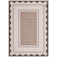 thumbnail image 3 of GlowSol 9'x12' Washable Area Rugs Modern Border Rugs for Living Room Bedroom Low Pile Non Slip Scalloped Edge Pattern Rug Soft Indoor Area Rug, Chocolate Brown, 3 of 8