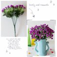 thumbnail image 4 of facefd 2pcs Artificial Rose Bouquet Simulation Floral Decor Home Office Plastic artificial Rose Flower, Purple Red, 4 of 5
