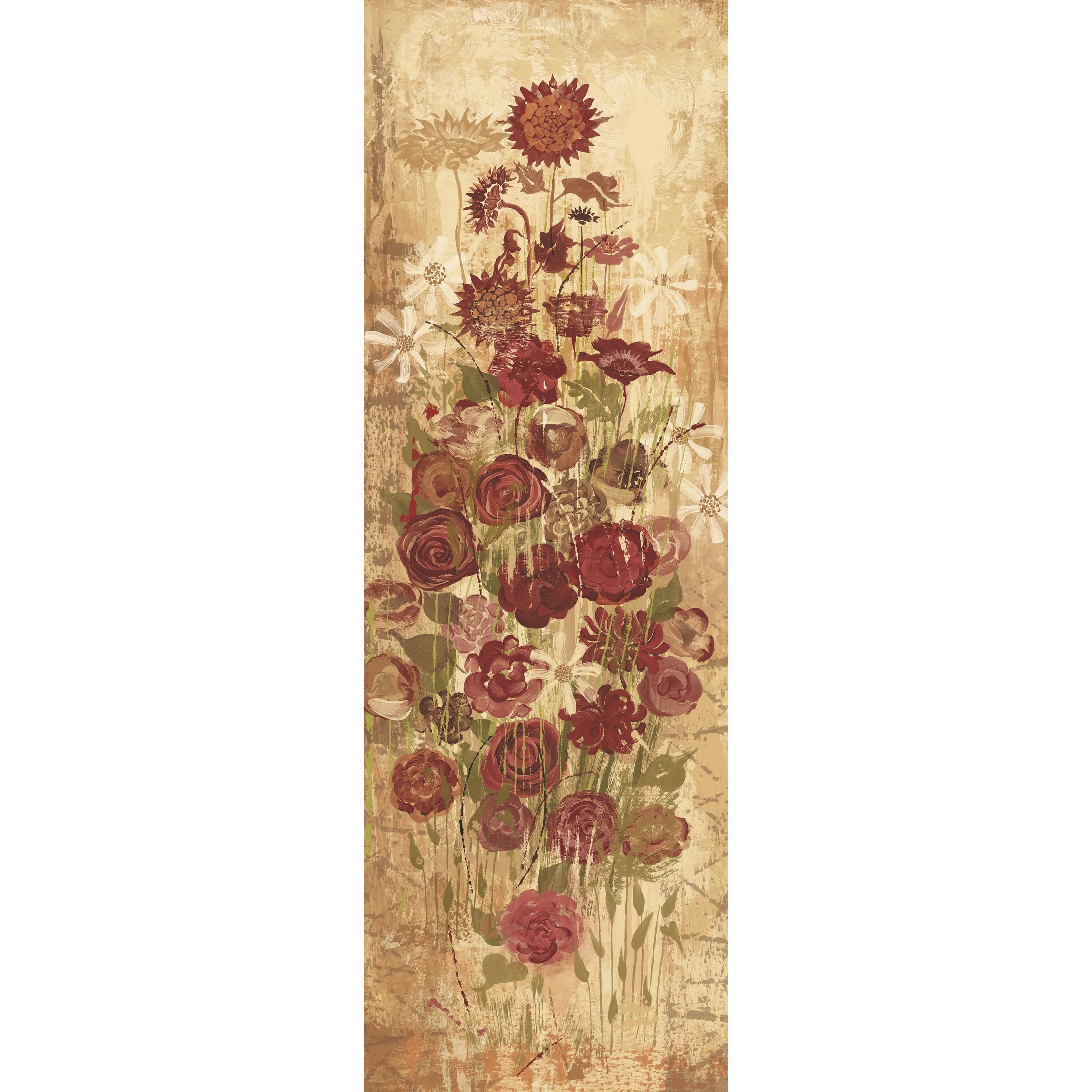 Marmont Hill "Floral Frenzy Burgundy III" Painting Print on Canvas