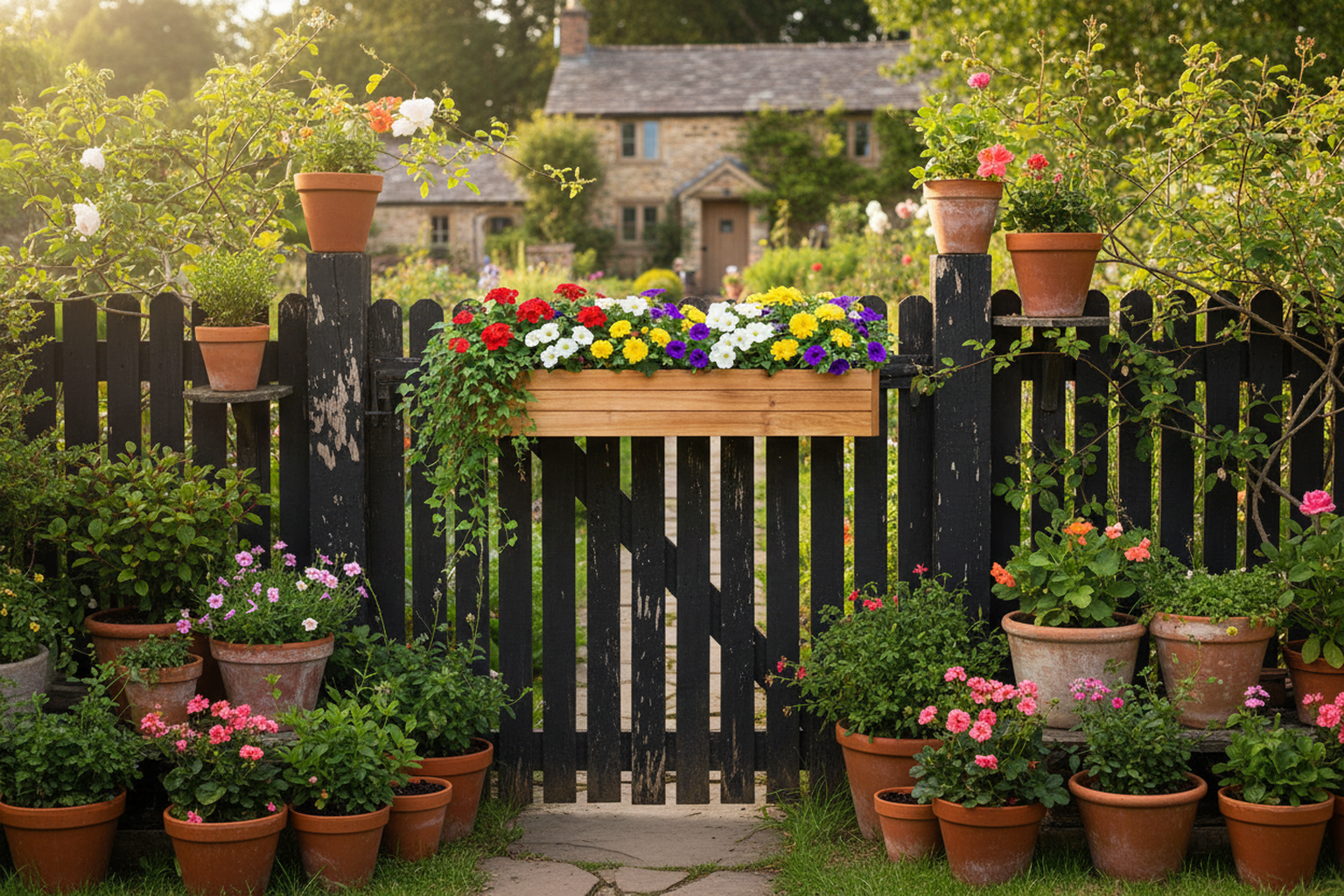 Cedar Clip-On Hanging Planter  Wooden Window Box for Deck & Fence Rails (18"x6.5"x5.5")