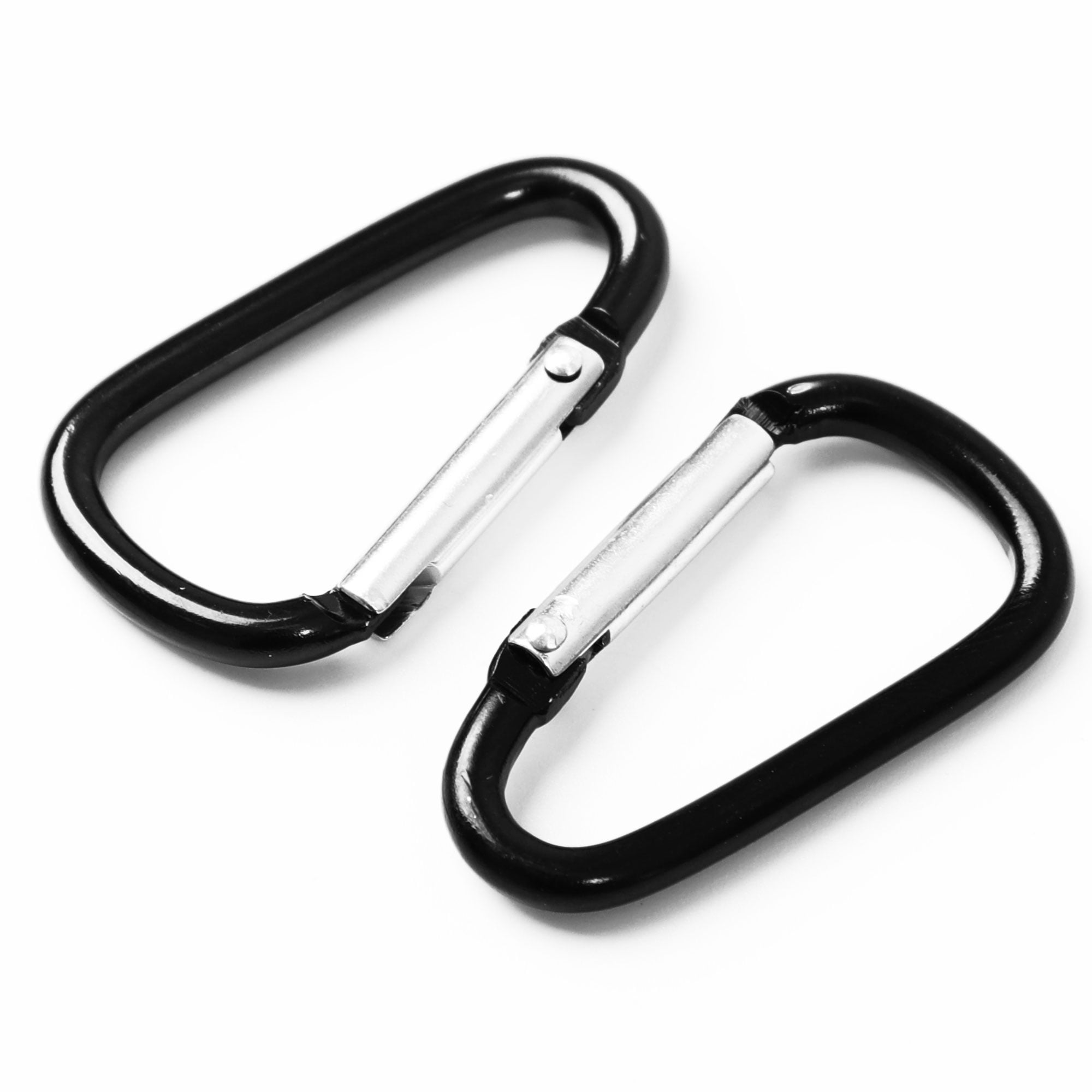 Unique Bargains 10PCS Carabiner Keychain Clip, Black Metal D Ring Snap Hooks for Hanging