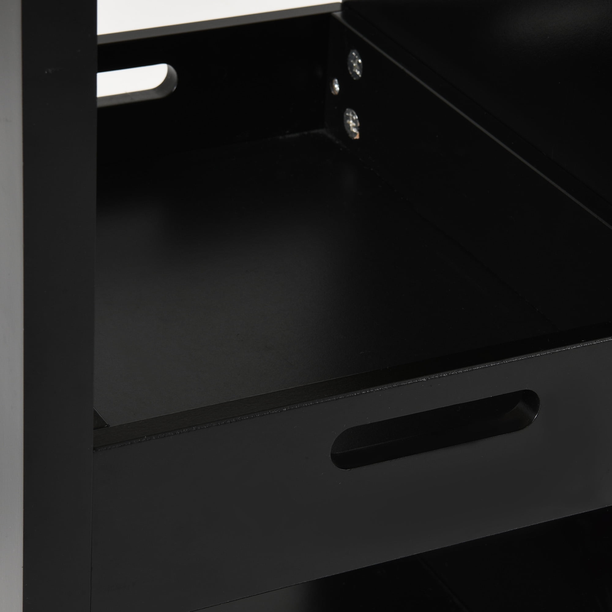 Dextrus Rolling Kitchen Island with Drawers, 3-Tier Kitchen Storage Cart with Shelves, Black
