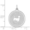 thumbnail image 4 of Sterling Silver Rhodium-Plated West Highland Terrier Disc Charm (26 X 19) Made In United States qc2713, 4 of 6
