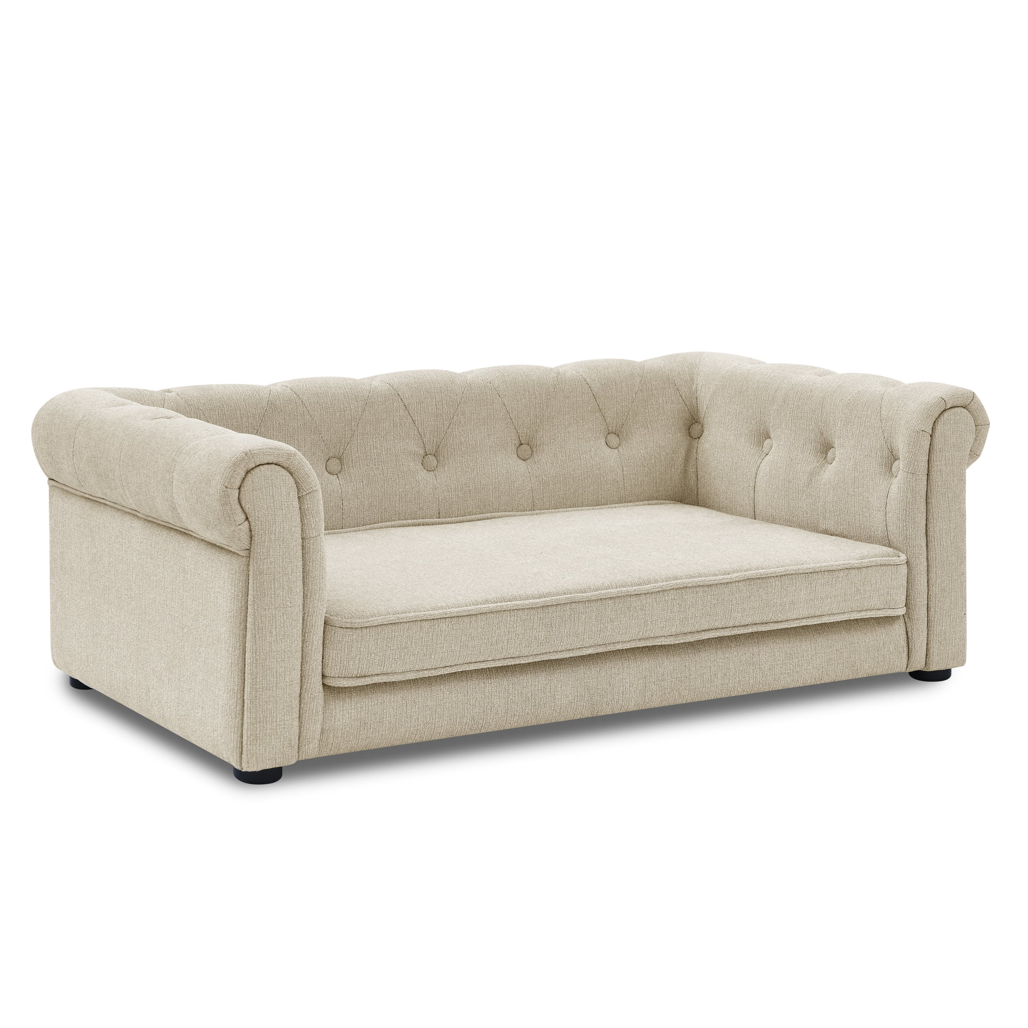 Jopath Dog Sofa, Durable Elevated Dog Sofa Bed Fashionable Linen Fabric Rectangular Pet Bed for Small and Medium-Sized Dogs Beige