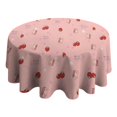 thumbnail image 4 of Red Strawberry Plants Fruit Round Tablecloth 60"x60",Wrinkle Wipeable Table Cloth for Kitchen Dining Room Picnic Patio Party, 4 of 6