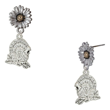 Delight Jewelry Silver-tone Medium Turkey – Two-tone Daisy Flower Post Earrings Delight Jewelry Silver-tone Medium Turkey – Two-tone Daisy Flower Post Earrings