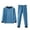 Blue, variant on Wdgfv Unisex Kids 2 Piece Thermal Underwear Set, Color Block Crew Neck Long Sleeve Top & Elastic Waist Long Johns, Soft Wool Silk Base Layer Sleepwear 3-4 Years