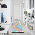 thumbnail image 4 of Yayeee Runner Rug for Bedroom 2'x6' Machine Washable Hallway Non Slip Mat, Retro Blue Rainbow, 4 of 8