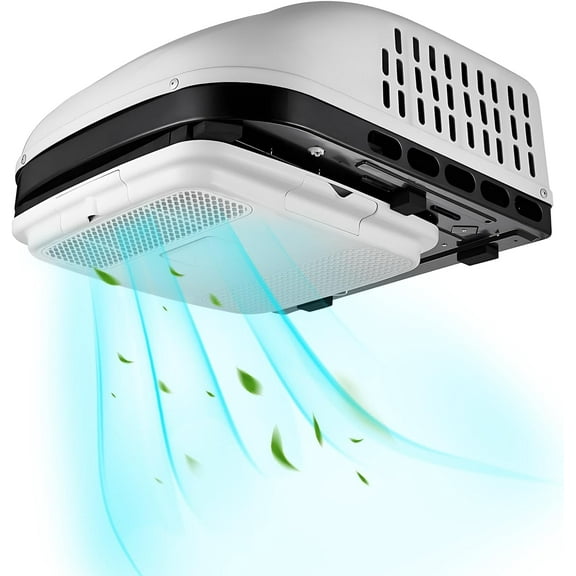 115V 9500BTU Rooftop RV Air Conditioner, Indoor & Outdoor AC Unit with Rotary Compressor for Motorhome, Car, Truck