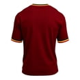 thumbnail image 5 of Soccer Cup 2026 Jersey for Men, Crew Neck Short Sleeve Team Deutschland Tee with Flag Trim & Stripes - Lightweight Breathable Mesh Fan Top for Match Day Wine XL, 5 of 5