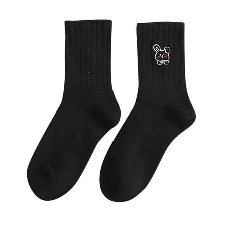 

Cptfadh Women s Cute Embroidery Socks Tube Socks Thick Warm Terry Socks