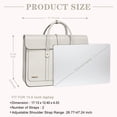 thumbnail image 3 of Bolsa para portátil MOSISO de piel sintética de 15 a 15,6 pulgadas para mujer, color beige, 3 of 7