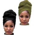 thumbnail image 1 of Envoltura para el cabello para mujeres negras con cabello natural, bufandas grandes elásticas con bordes suaves para trenzas, rastas, 1 of 5