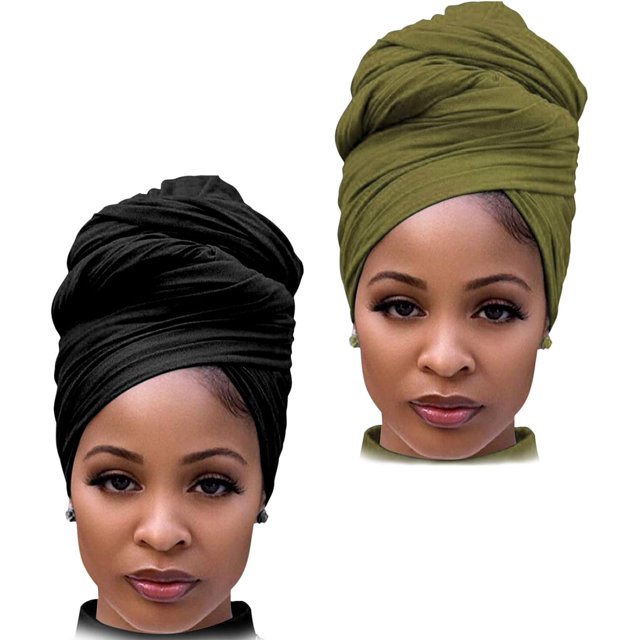 Envoltura para el cabello para mujeres negras con cabello natural, bufandas grandes elásticas con bordes suaves para trenzas, rastas