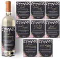thumbnail image 1 of 16 hojas de 8 estilos de pegatinas para etiquetas de botellas de vino con temática de boda, pegatinas decorativas para botellas, papel recubierto para decoración de bodas, aniversarios, fiestas,, 1 of 6