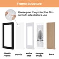 thumbnail image 3 of Sindcom 6 Pack A4 Picture Frames,Display Pictures 6x8 with Mat or 8.3x11.7 Without Mat,Gallery Wall Photo Frames, Black, 3 of 8
