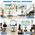 thumbnail image 5 of RTVR Modern Rolling TV Stand with Swivel Mount for 32-60 inch Screens, Corner TV Stand Tilt Adjustable with Media Shelf, 5 of 8