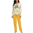 thumbnail image 2 of INSPIRE CHIC Womens Sleepwear Cute Print V-Neck Nightwear with Pants Loungewear Pajama Set Yellow XS, 2 of 5