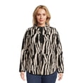 thumbnail image 3 of Terra & Sky Women’s Plus Size Quarter Snap Faux Sherpa Pullover, Sizes 0X-4X, 3 of 5