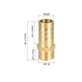thumbnail image 2 of Brass Barb Hose Fitting Connector Adapter 12mm Barbed x1/4"G Male Pipe 5Pcs, 2 of 5