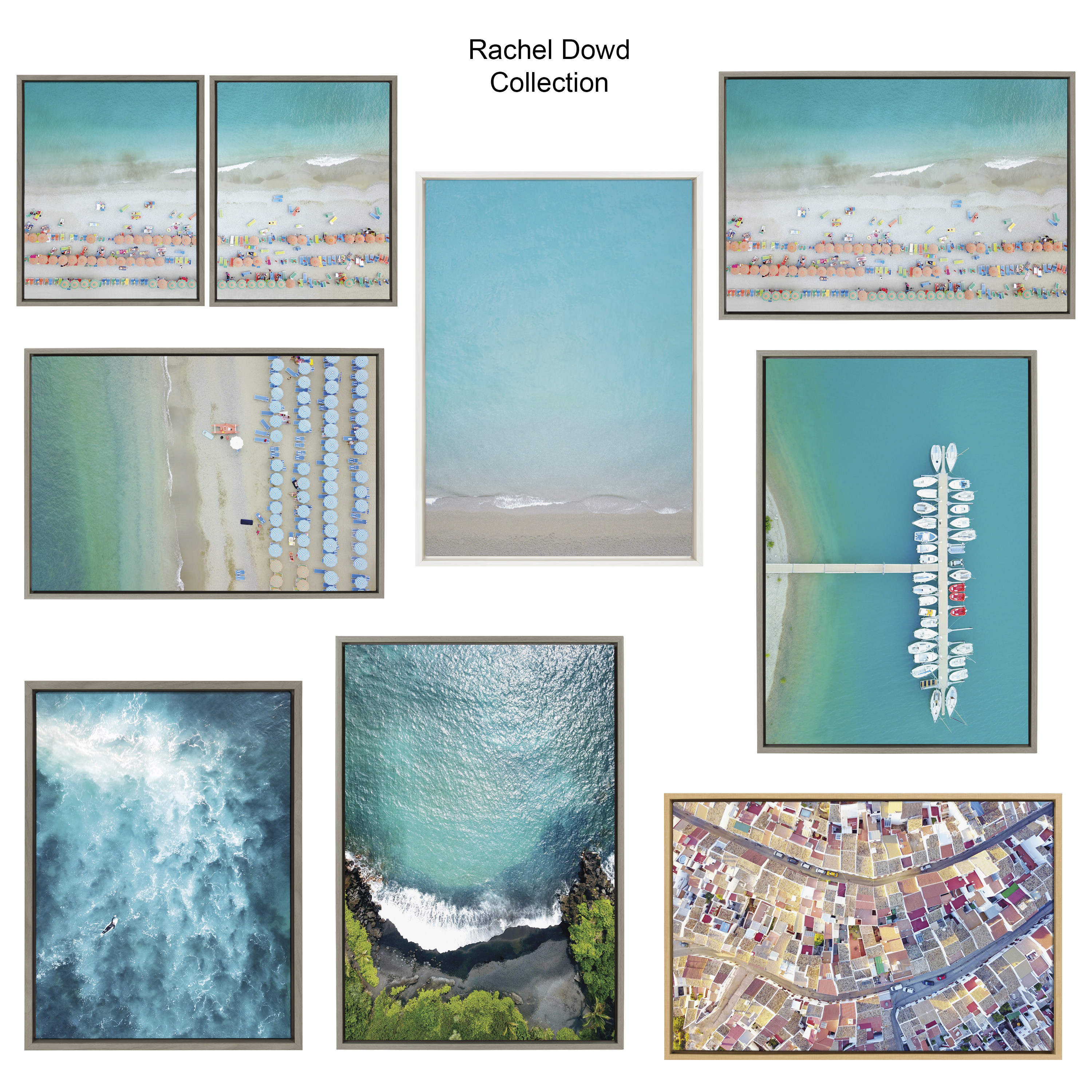 Kate and Laurel x Rachel Dowd Collaboration Poipu Beach Kauai Floating Acrylic Art, 23x31, Decorative Aerial Photography Beach Art for Wall