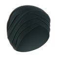 thumbnail image 2 of NMMUED Women Chemo Hair Loss Cap Criss Cross Turban Pre-tied Headwrap Soft Beanie Cancer Hat Sleep Bonnet Black One Size, 2 of 2