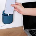 thumbnail image 3 of COM1950s Wall Mounted Remote Control Holder Hole-Free Self Adhesive Storage Box Air-conditioner Remote Control Wall Hanging Box Pen Holder Organizer Adhesive for Office School Home Supply Storage, 3 of 6