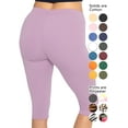 thumbnail image 3 of Stretch Is Comfort Women's Cotton Knee Length Leggings Orchid Purple Small, 3 of 6