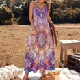 thumbnail image 2 of Kaleidoscope Mandala Colorful Floral Boho Fine Art Sleeveless Dress Summer Dress Woman 2025, 2 of 7