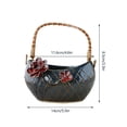 thumbnail image 2 of MesaSe Ceramic Plant Pot Rattan Handheld Succulent Pots Planter For All Indoor Plants Flowers, 2 of 9