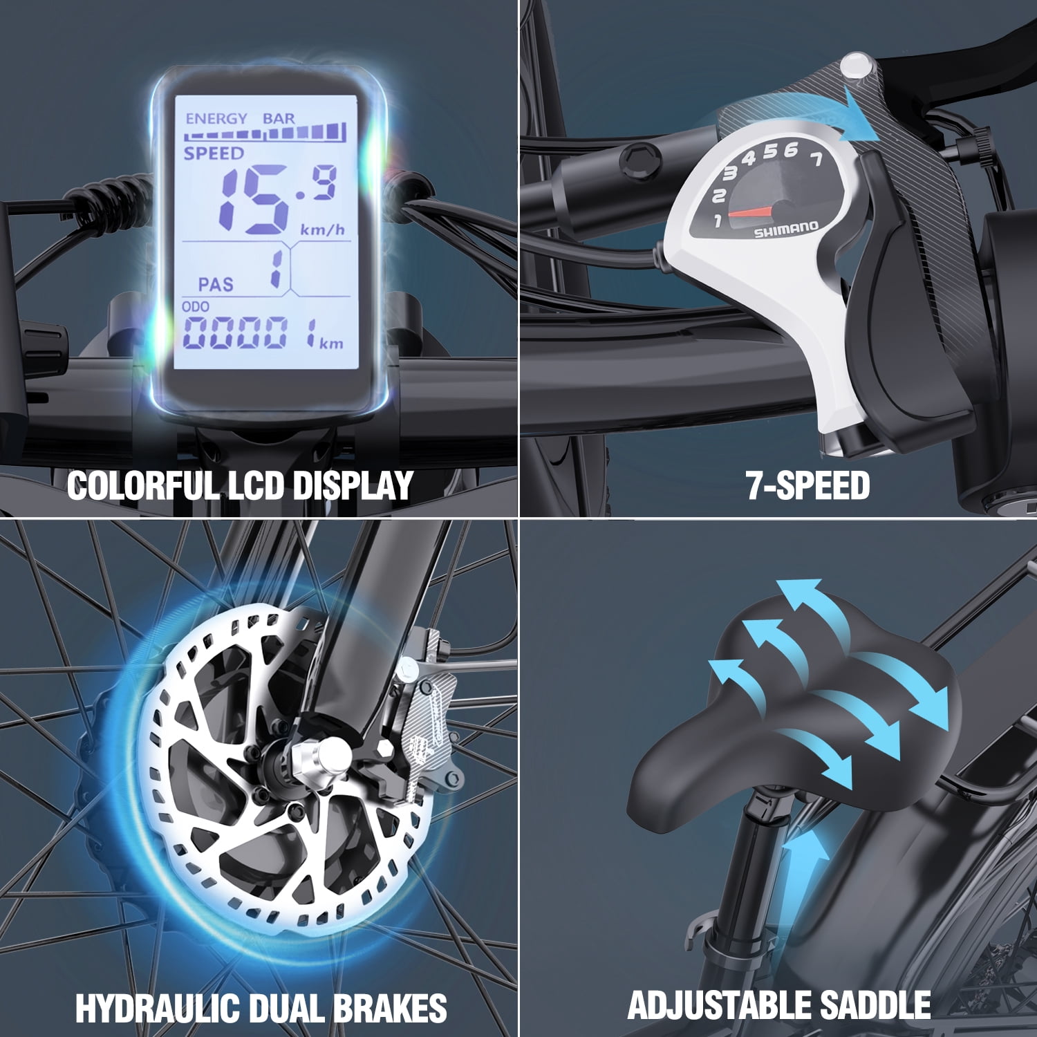 Electric Bike for Adults Ridstar, PEAK 3000W Dual Motor 31mph Mountain Bike,48V 23Ah Battery Ebike,26" Fat Tire 7 speed Full Suspension Electric Bicycle UL2849