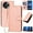 Pink, variant on Flip Case for Doogee Note 59 Premium Leather with Detachable Hand Strap Carbon Fiber Surface with Card Slot and Kickstand