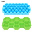 thumbnail image 1 of Molde para cubitos de hielo Molde para cubitos de silicona Rejillas hexagonales Bandeja para cubitos de hielo con tapa, 13 rejillas verdes, 37 rejillas azules Irene Inevent HA004190-04, 1 of 2