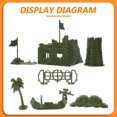 thumbnail image 3 of 1 juego de juguetes militares simulados para niños, modelo de castillo militar, adorno de mesa de arena DIY., 3 of 6