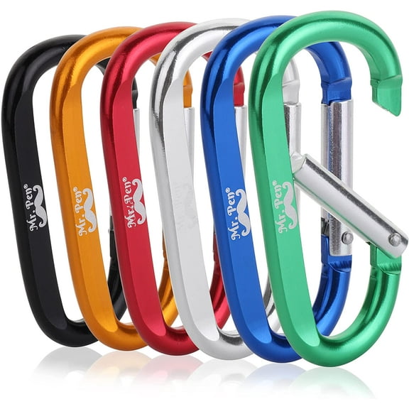 Mr. Pen- Carabiner, 6 Pcs, 3 Inch Aluminum D Ring Carabiner Clip, Key Chain Clip